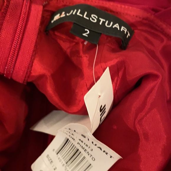 Jill Stuard Cold Shoulder Flounce Gown, Pimento - Picture 8 of 8